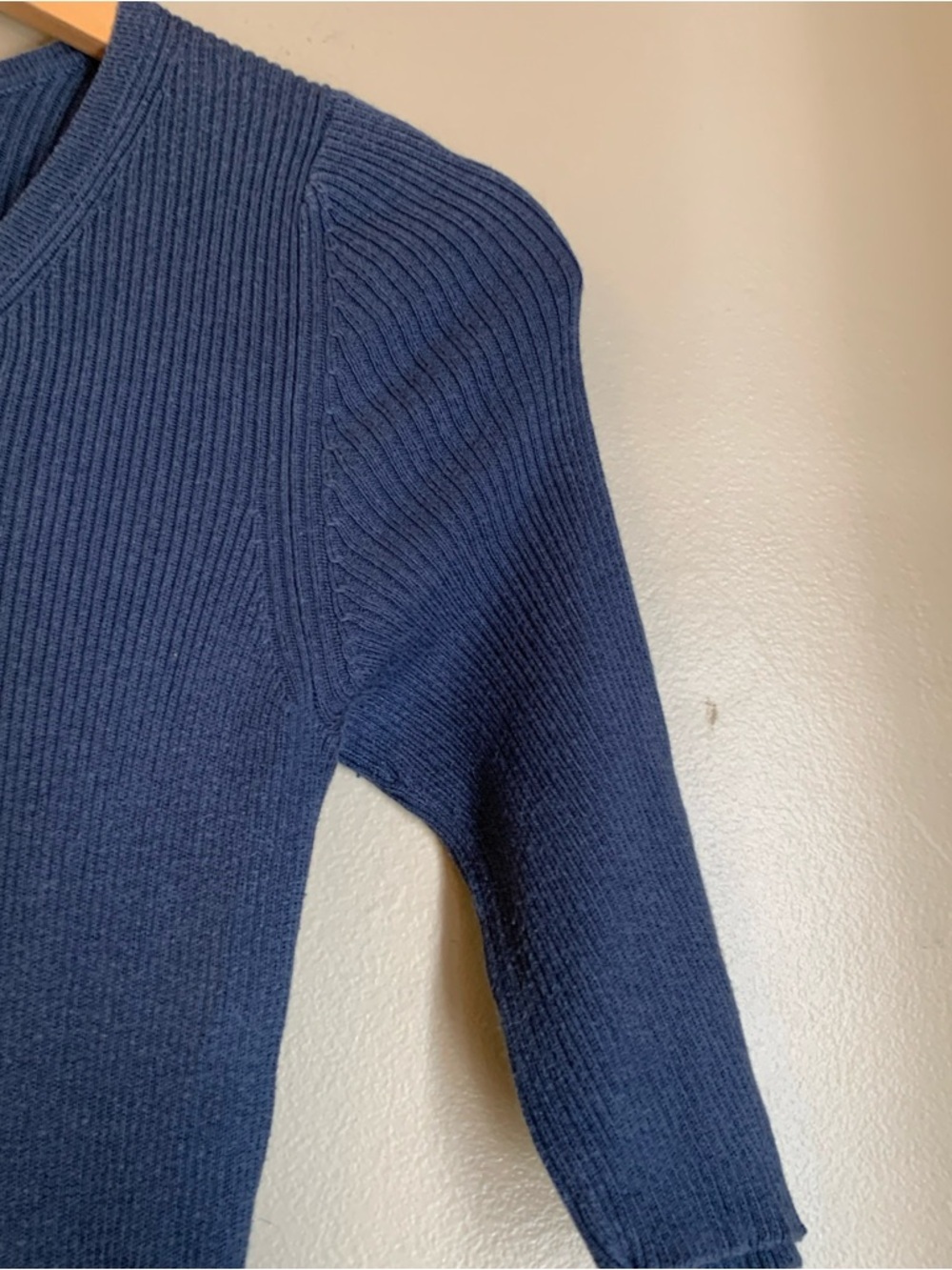Peruvian Connection Thin Ribbed Sweater Small 3/4 Sleeve Ribbed Basics Capsule - Picture 4 of 7